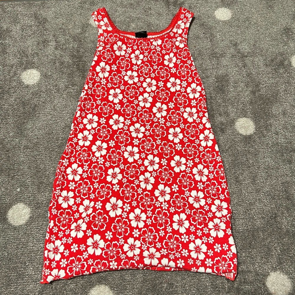 Red flower dress